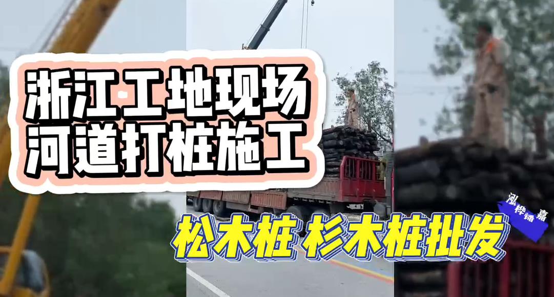 木樁廠家承接松木樁、杉木樁工地施工與批發(fā)視頻